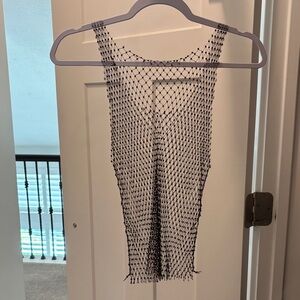 Black Mesh Gemstone Tank Top